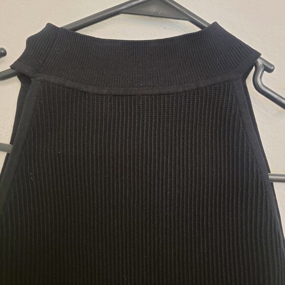 Babaton Aritzia Sculpt Knit Mockneck Halter Top Sz Small Black Ribbed Minimalist - Picture 9 of 16